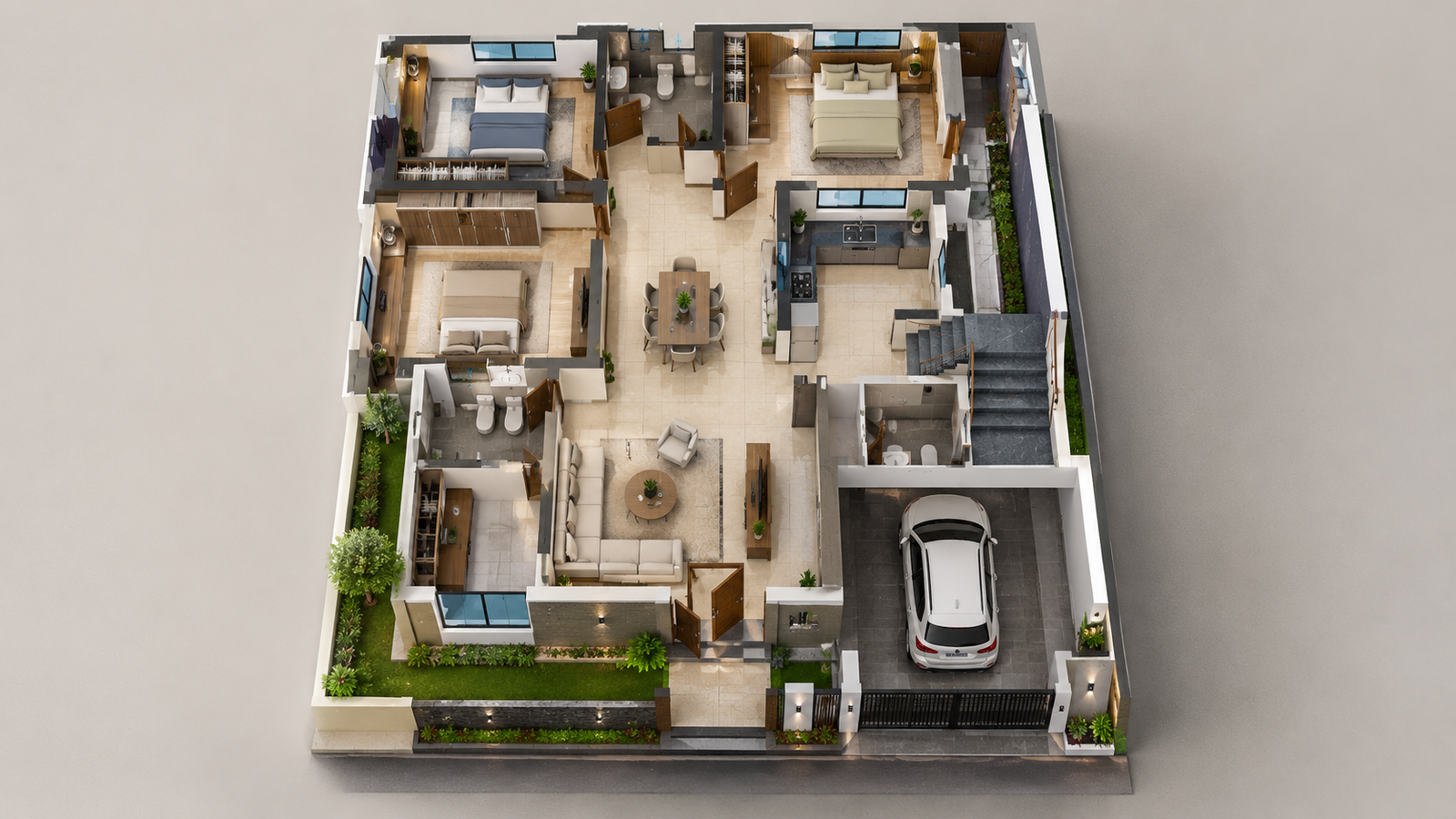 Modern residential house plan