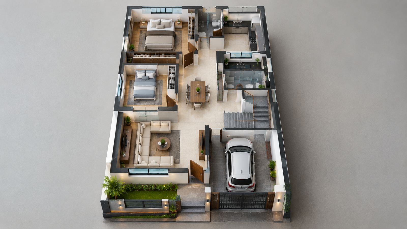 Modern 2BHK house plan
