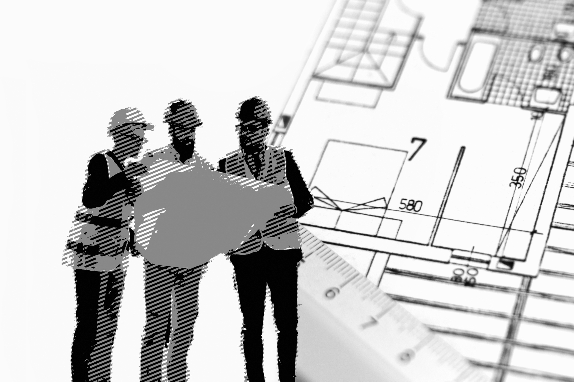 Existing floor plan drawing showing architectural layout and dimensions