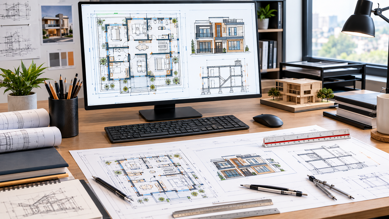 AutoCAD architectural floor plan drafting