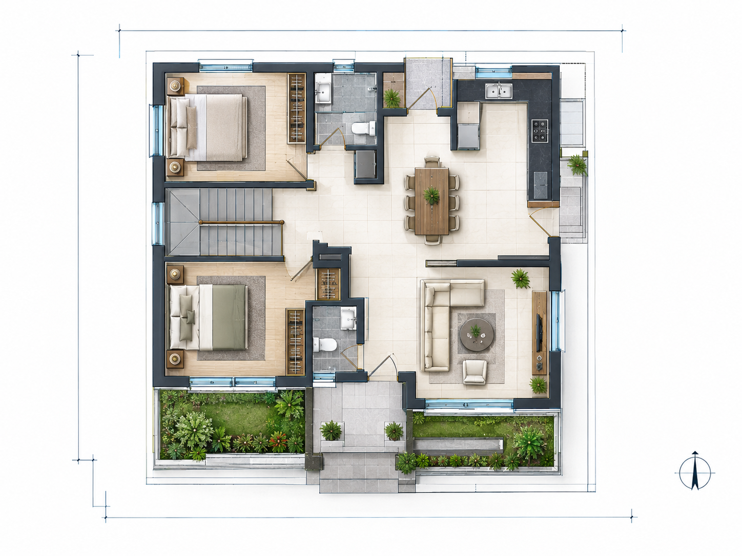 Residential floor plan with rooms