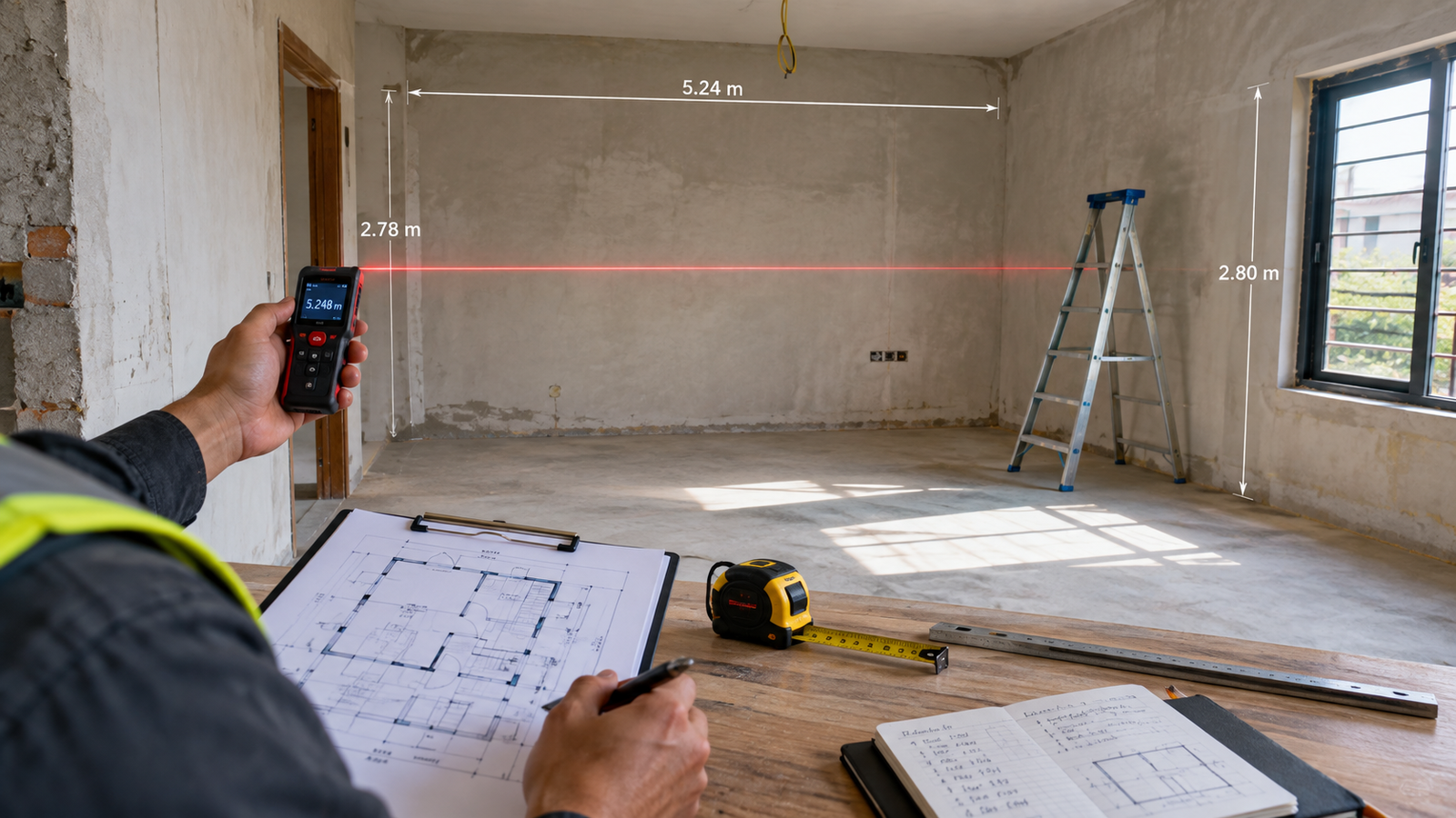 Measuring an existing building for floor plan