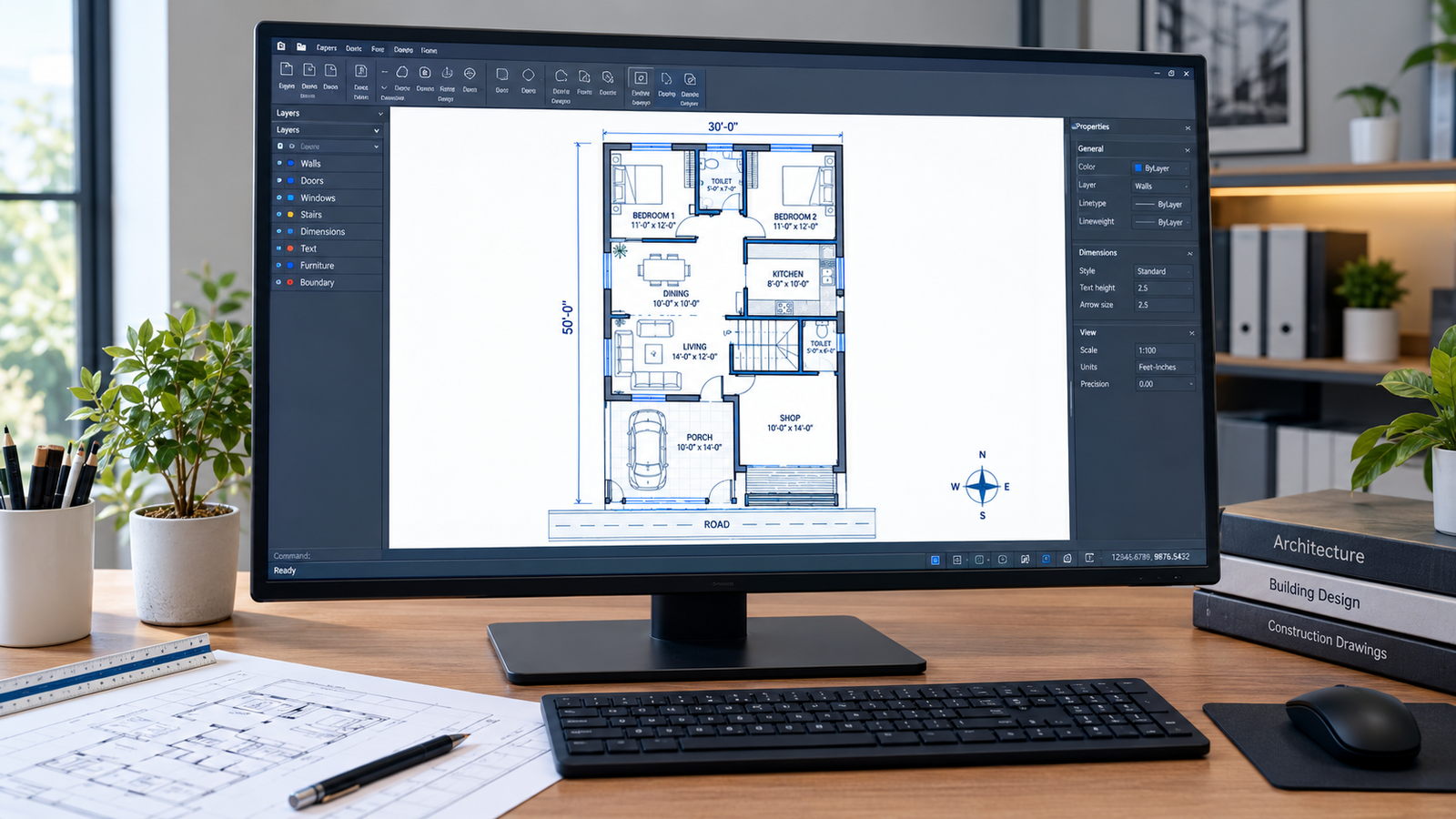 Existing floor plan drafted in CAD