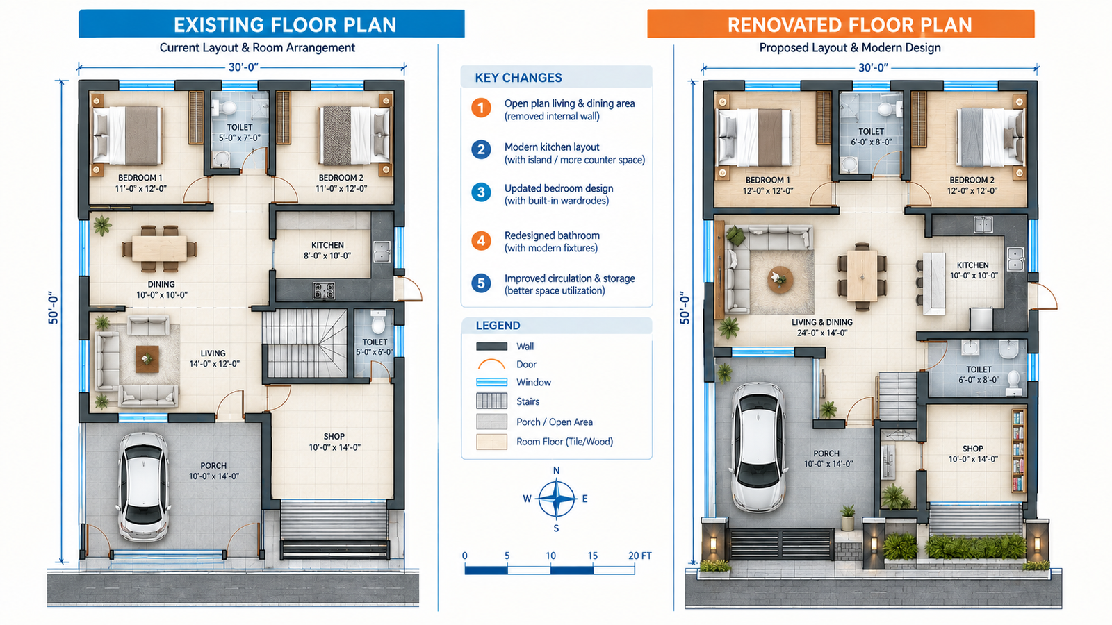 Existing floor plan used for home renovation