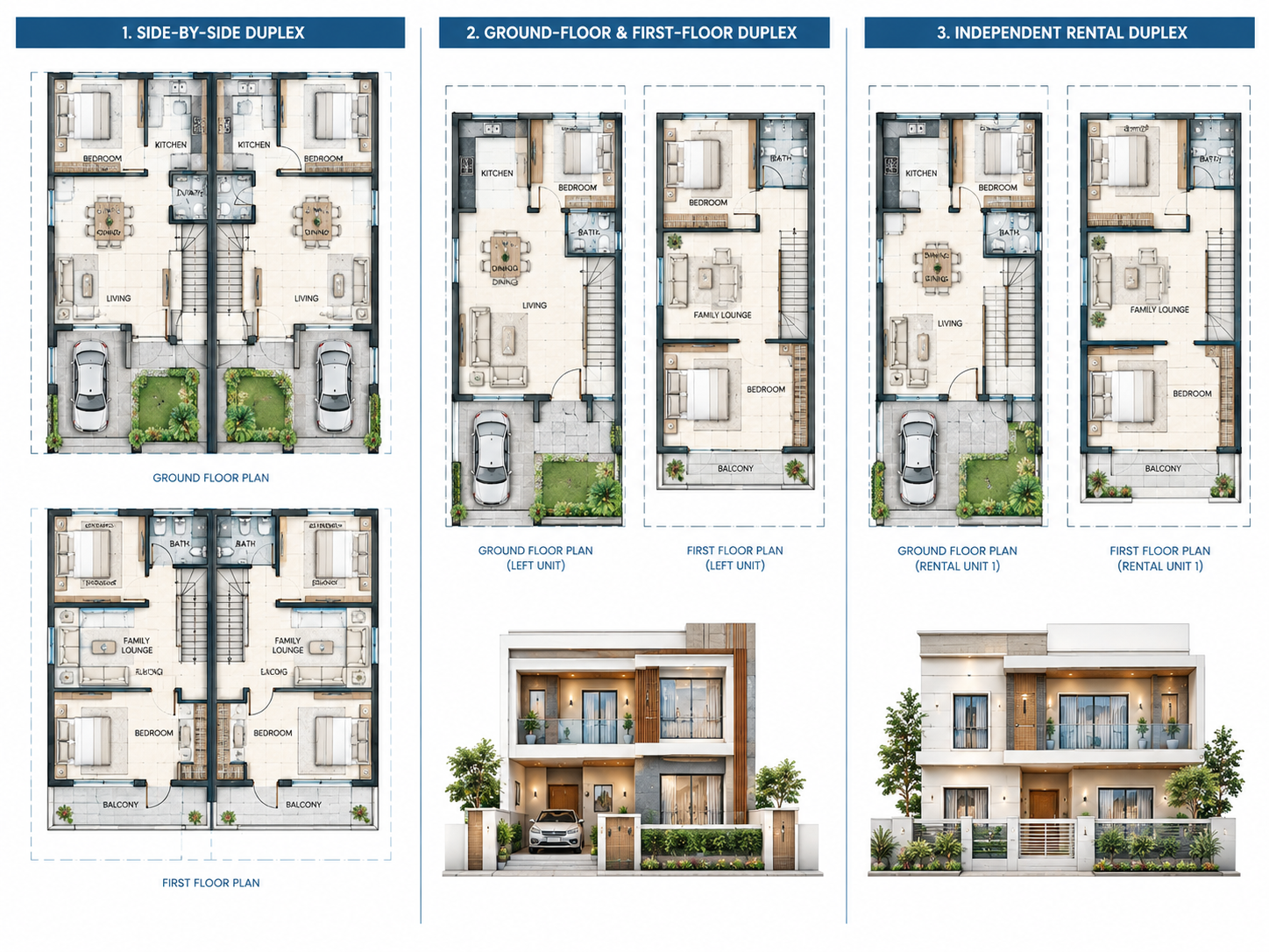 Duplex House Layout Types