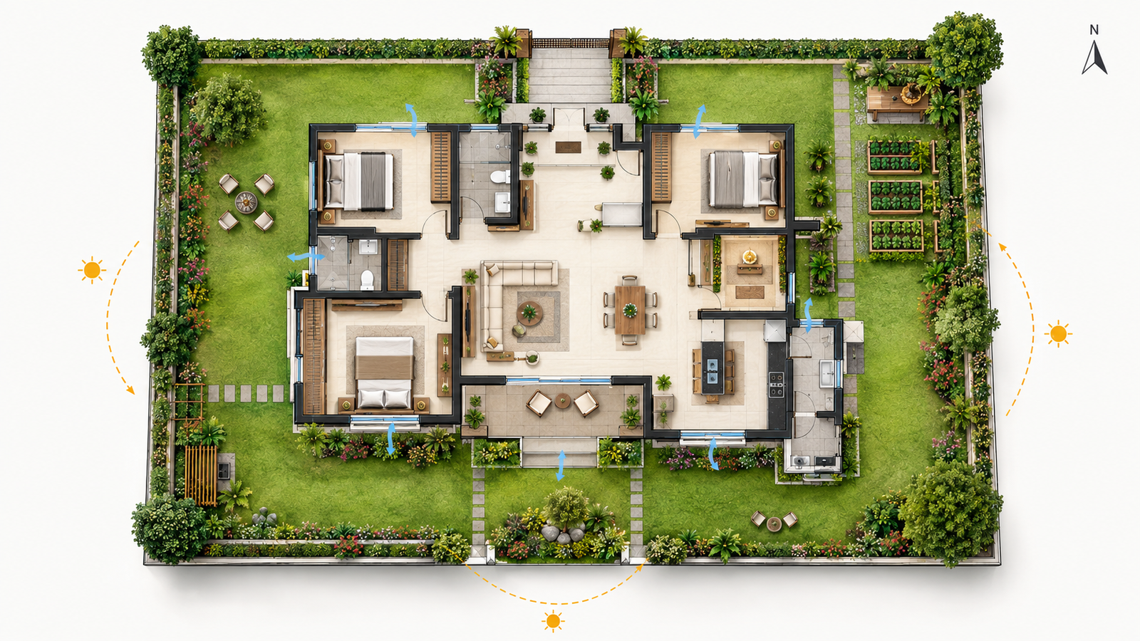 Farmhouse layout with Vastu directions