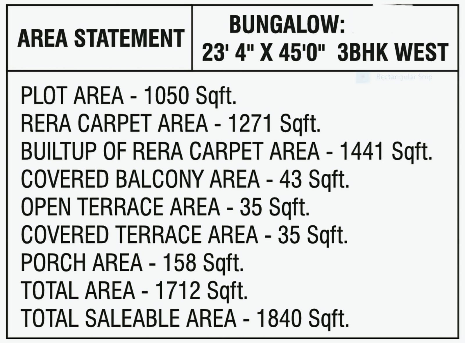 1050 sqft plot G+1 house plan with area statement