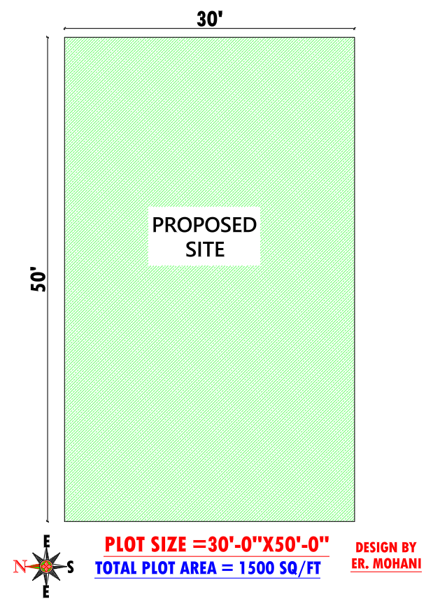 1500 sq ft 30 by 50 house design ground floor plan
