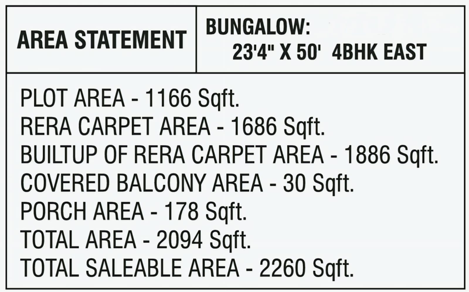 1166 Sqft 4BHK Floor Plan