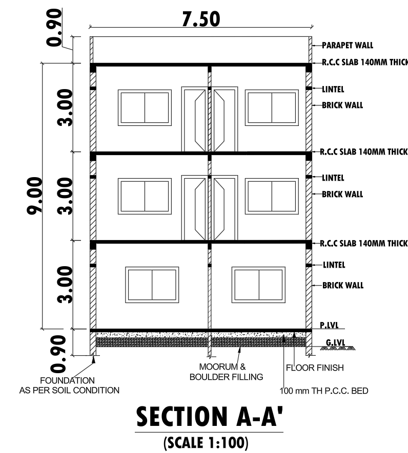 section drawing detail