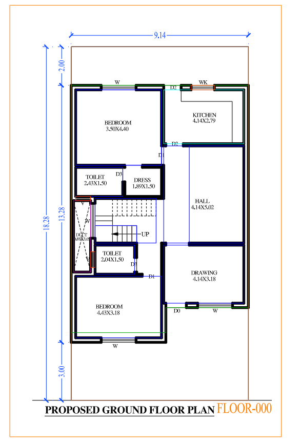 AutoCAD ground floor submission drawing