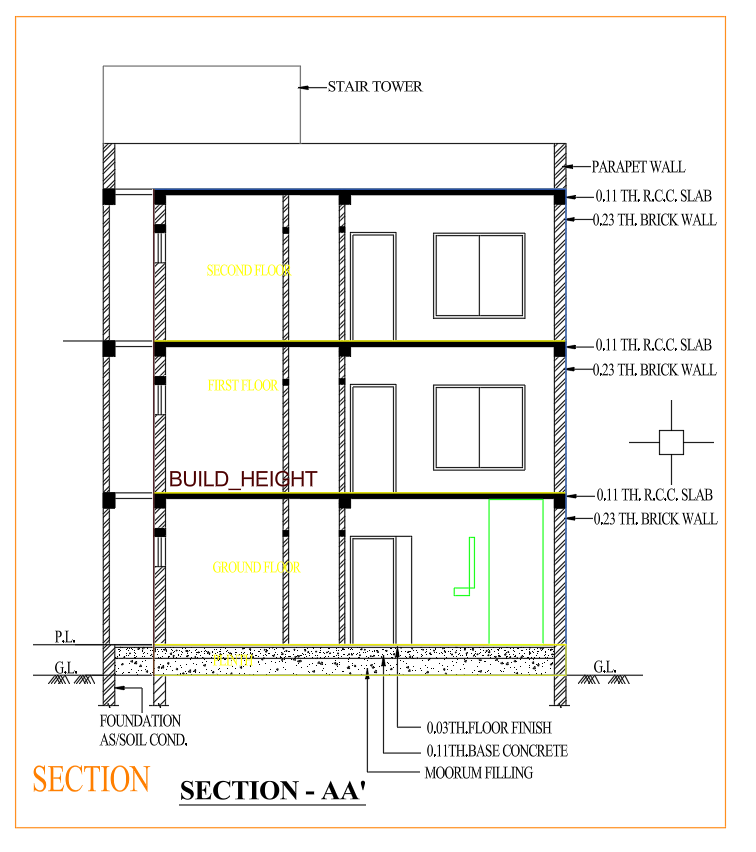 AutoCAD architectural submission drawing section