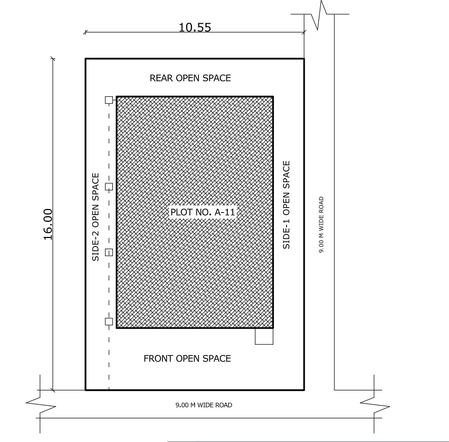 Building setback diagram showing required open spaces