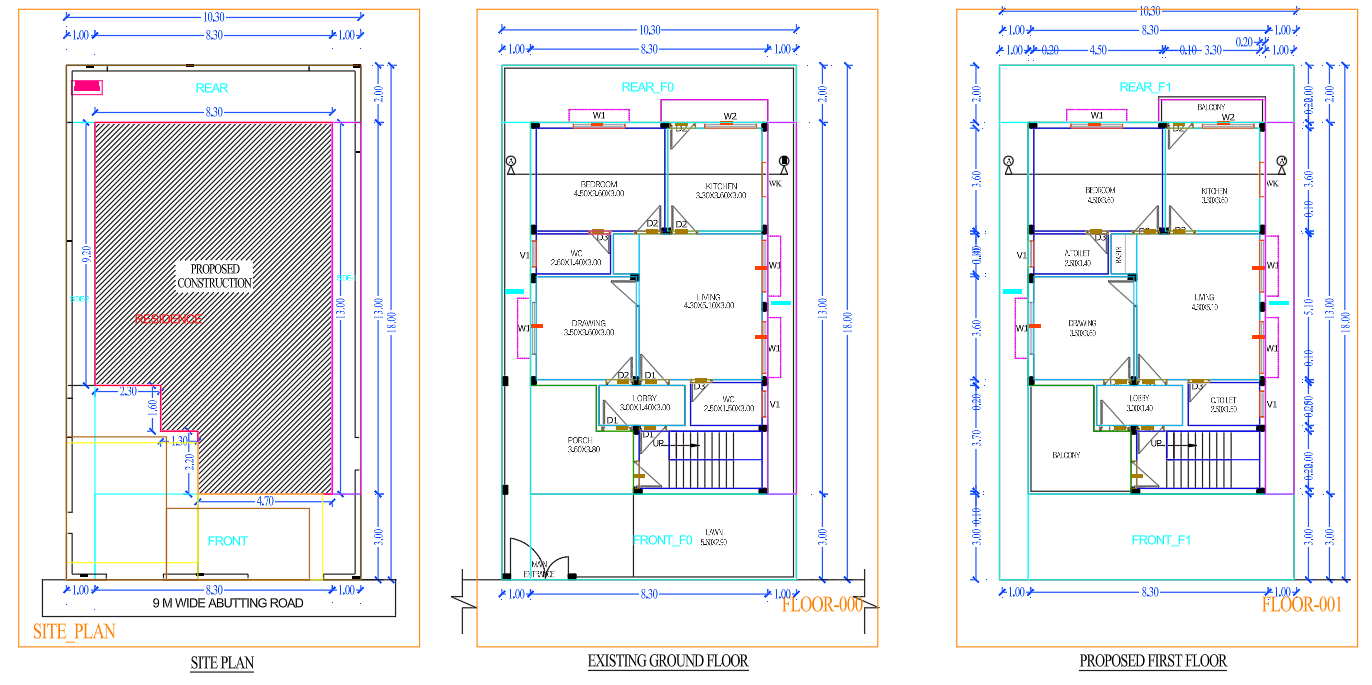 House plan submission drawing