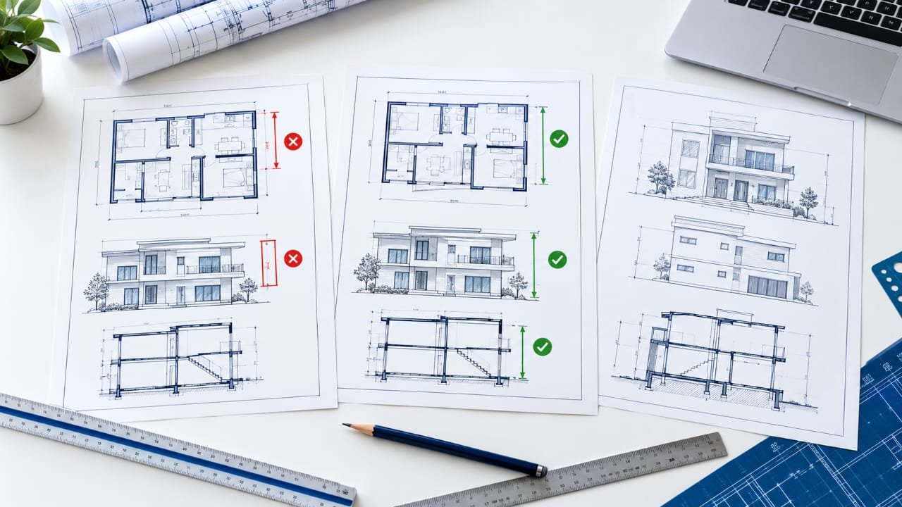 Common errors in building submission drawings