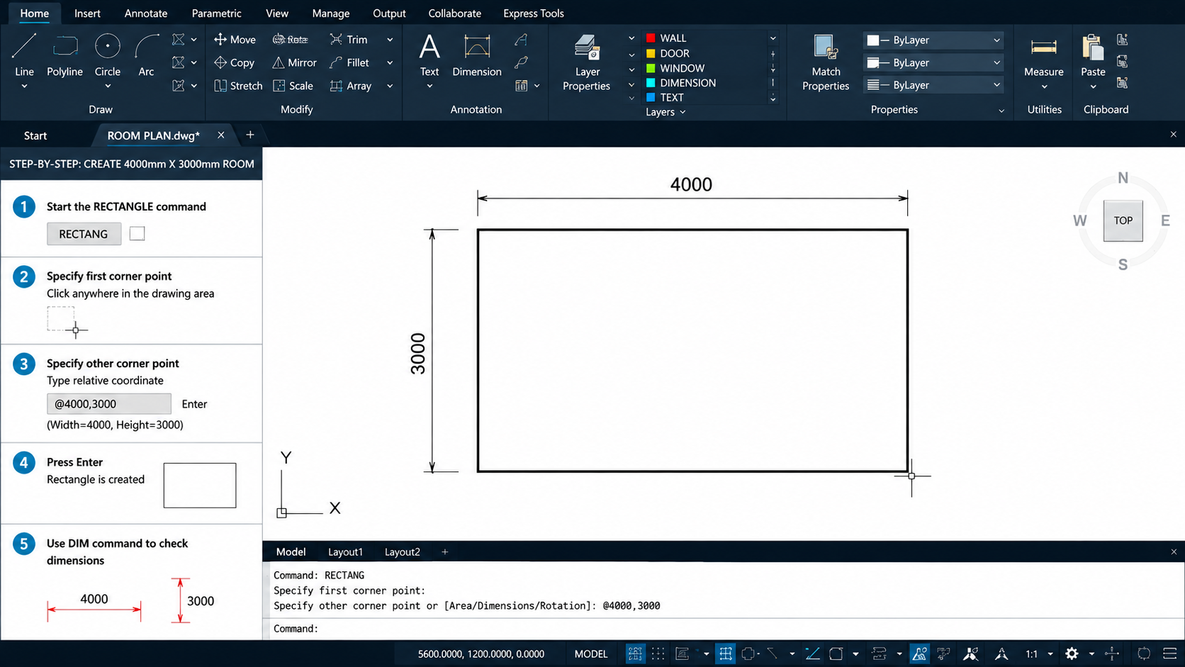 AutoCAD Line command tutorial