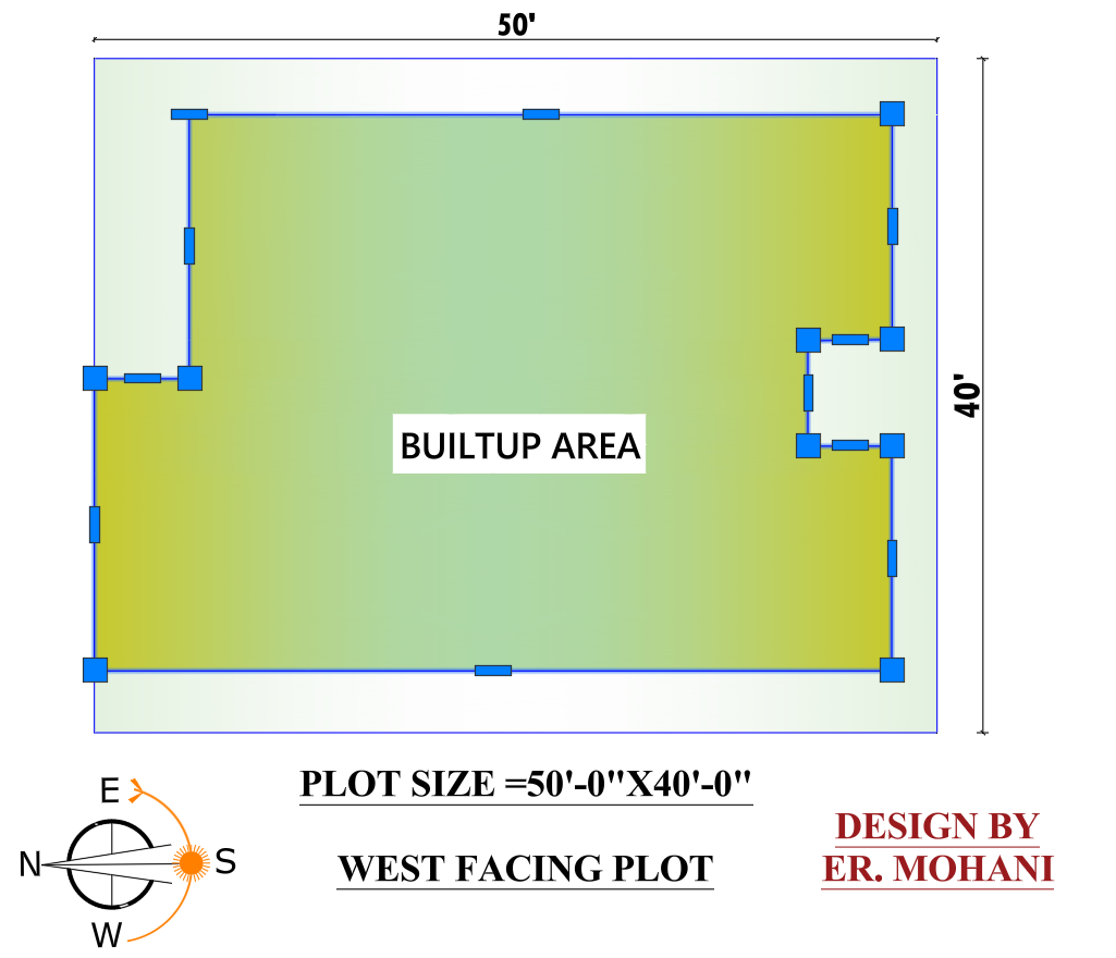 30x50 west facing plot