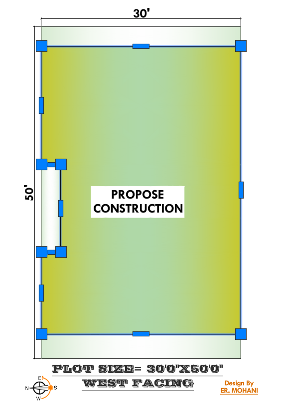30×50 west facing residential plot