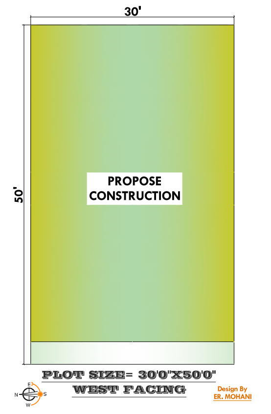 30×50 west facing plot detail plan