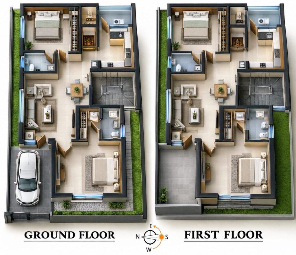 30×50 west facing house plan