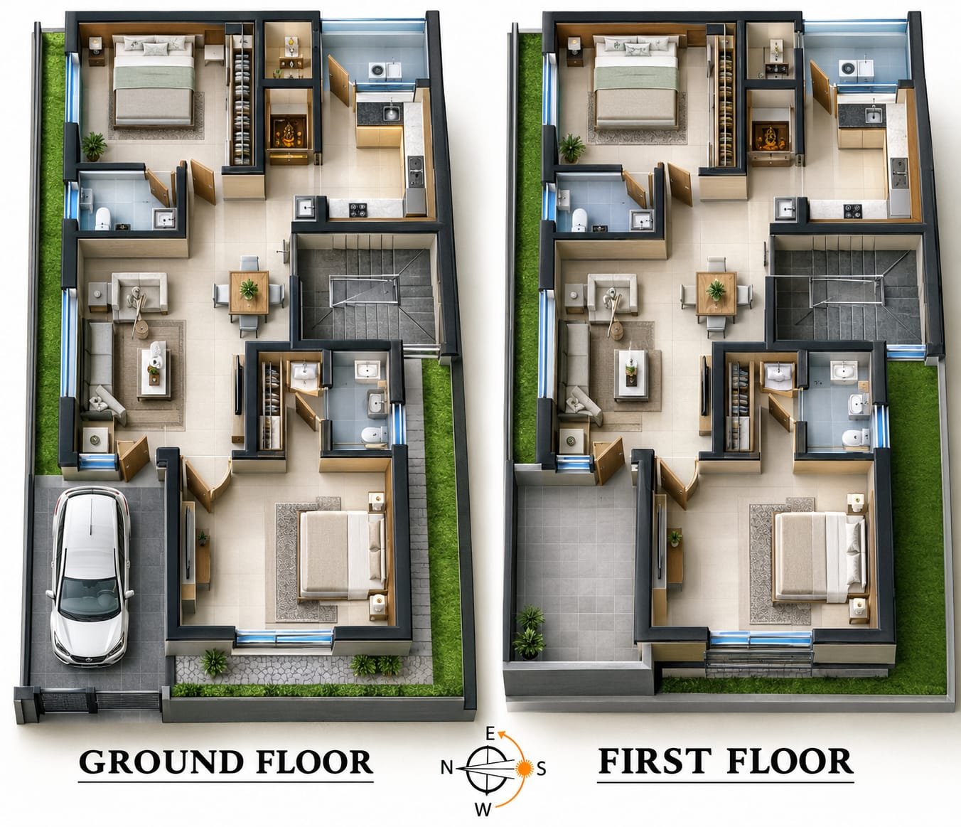 30×50 west facing house plan